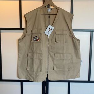 Disney x Pretty Little thing beige embroidered Mickey Mouse Vest. NWT